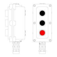 Пост управления взрывонепроницаемый из алюминия LCSD-03-B-MC-P1B(11)x1-P1B(11)x1-P1R(11)x1-PCMB-KA3MHK DKC LCSD21000102