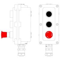 Пост управления взрывонепроницаемый из алюминия LCSD-03-B-MB-P1B(11)x1-P1B(11)x1-P6R(11)x1-PBMB-ANP15BMB DKC LCSD21000133