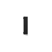 Стальной вертикальный радиатор отопления Warmmet Luxe 60V длина 750 мм секций 4 цвет черный тип подключения: нижнее правое