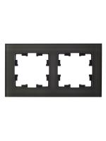 Рамка 2-м BRITE РУ-2-2-БрД стекло дым. IEK BR-M22-G-K30