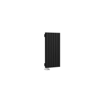 Стальной вертикальный радиатор отопления Warmmet Luxe 60V длина 750 мм секций 8 цвет черный тип подключения: нижнее левое