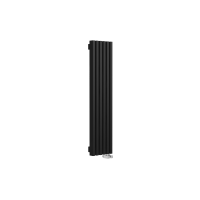 Стальной вертикальный радиатор отопления Warmmet Luxe 60V длина 1250 мм секций 6 цвет черный тип подключения: нижнее правое