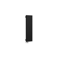 Стальной вертикальный радиатор отопления Warmmet Luxe 60V длина 1000 мм секций 6 цвет черный тип подключения: нижнее левое