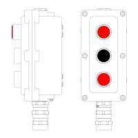 Пост управления взрывонепроницаемый из алюминия LCSD-03-B-MC-L1R(220)x1-P1B(11)x1-P1R(11)x1-PCMB-KA3MHK DKC LCSD21000110