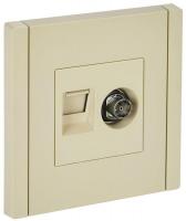 Розетка 2-м TV+RJ45 кат.5E FORTE&PIANO FP436 ваниль IEK FP-AK20-1-K10