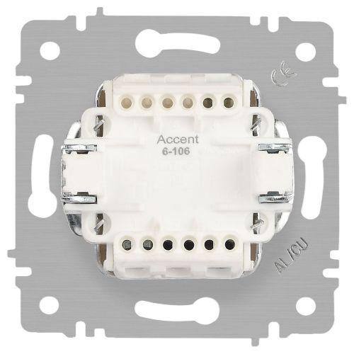 Выключатель 3-кл. СП Accent 6-106-02 10А IP20 250В AL/CU сл.кость Intro Б0063534