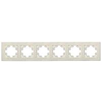 Рамка 6-м Афина фактурная универс. слоновая кость (ivory) Universal A11043-I