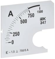 Шкала сменная для амперметра Э47 750/5А-1.5 72х72мм IEK IPA10D-SC-0750