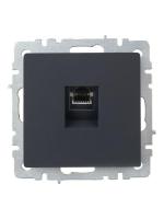 Розетка компьютерная СП RJ45 кат.5E BRITE РК10-БрГ механизм графит IEK BR-K10-1-K53