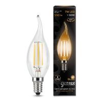 Лампа светодиодная Black Filament Свеча на ветру E14 7Вт 2700К Gauss 104801107