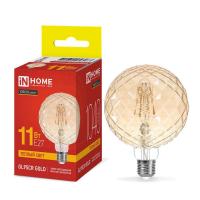 Лампа светодиодная филаментная LED-GL95СR-deco gold кристалл золотистая 11Вт 230В E27 3000К 1040лм IN HOME 4690612056067