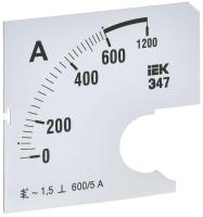 Шкала сменная для амперметра Э47 600/5А-1.5 72х72мм IEK IPA10D-SC-0600