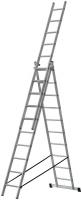 Лестница трехсекционная 3х10 H=285/481/674см 12.19кг алюм. FIT 65435