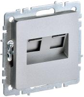 Розетка компьютерная двойная СП RJ45 кат.6 BRITE РК11-2-БрА алюм. IEK BR-K20-2-K47