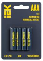 Аккумулятор GREEN Ni-MH AAA 1100мАч (блист.4шт) IEK AAK-NIMH-03-1100-L04