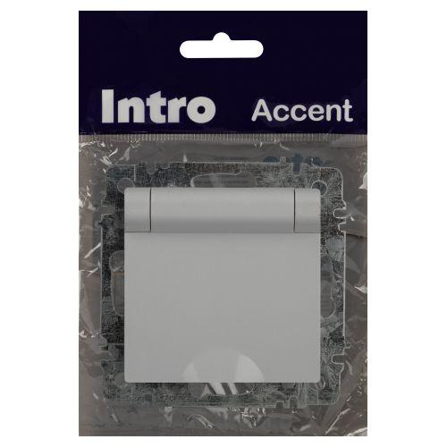 Розетка 1-м СП Accent 6-203-01 16А IP20 250В 2P+E Schuko с крышкой AL/CU бел. Intro Б0063709