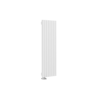 Стальной вертикальный радиатор отопления Warmmet Luxe 60V длина 1250 мм секций 8 цвет белый  тип подключения: нижнее левое