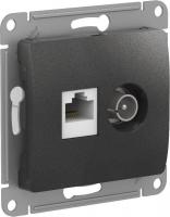 Механизм розетки компьютерной + TV 2-м Glossa RJ45 кат.5E + TV антрацит SchE GSL000789