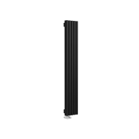 Стальной вертикальный радиатор отопления Warmmet Luxe 60V длина 1500 мм секций 5 цвет черный тип подключения: нижнее левое