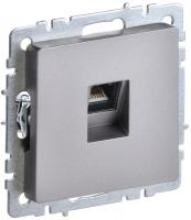 Розетка компьютерная СП RJ45 кат.5E BRITE РК10-БрС механизм сталь IEK BR-K10-1-K46