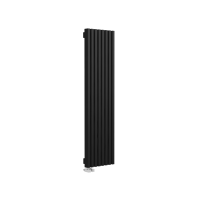 Стальной вертикальный радиатор отопления Warmmet Luxe 60V длина 1500 мм секций 8 цвет черный тип подключения: нижнее левое
