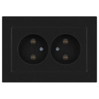 Розетка 2-м СП Accent 6-204-05 16А IP20 250В 2P AL/CU антрацит Intro Б0063465