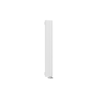 Стальной вертикальный радиатор отопления Warmmet Luxe 60V длина 1250 мм секций 4 цвет белый  тип подключения: нижнее правое