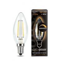 Лампа светодиодная Black Filament Candle dimmable E14 5Вт 2700К Gauss 103801105-D