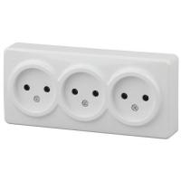 Розетка 3-м ОП Эра Эксперт 11-2207-01 16А IP20 250В 3х2P бел. Эра Б0020697