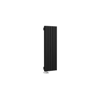Стальной вертикальный радиатор отопления Warmmet Luxe 60V длина 1000 мм секций 7 цвет черный тип подключения: нижнее левое