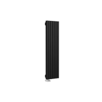 Стальной вертикальный радиатор отопления Warmmet Luxe 60V длина 1250 мм секций 7 цвет черный тип подключения: нижнее левое