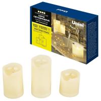 Фигура ULD-F060 WARM WHITE CANDLE SET3 "Свеча" на батарейках CR2032 (в/к) 1 LED тепл. свет (уп.3шт) Uniel UL-00008593