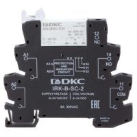 Реле интерфейсное 1CO ком. ток 6А AgSnO2 напряжение 24В AC/DC винт. клеммы DKC IRK-24UC-1CO