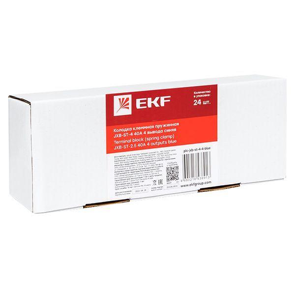 Колодка клеммная ST-4 41А 4 вывода пружинная син. EKF plc-jxb-st-4-4-blue