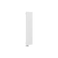 Стальной вертикальный радиатор отопления Warmmet Luxe 60V длина 1250 мм секций 6 цвет белый  тип подключения: нижнее левое