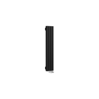 Стальной вертикальный радиатор отопления Warmmet Luxe 60V длина 1000 мм секций 4 цвет черный тип подключения: нижнее правое