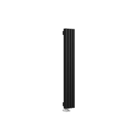 Стальной вертикальный радиатор отопления Warmmet Luxe 60V длина 1250 мм секций 4 цвет черный тип подключения: нижнее левое