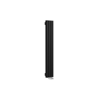 Стальной вертикальный радиатор отопления Warmmet Luxe 60V длина 1250 мм секций 4 цвет черный тип подключения: нижнее правое