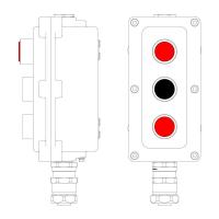 Пост управления взрывонепроницаемый из алюминия LCSD-03-B-MC-L1R(220)x1-P1B(11)x1-P1R(11)x1-PCMB-KAEPM3MHK-20 DKC LCSD21000130