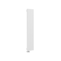 Стальной вертикальный радиатор отопления Warmmet Luxe 60V длина 1500 мм секций 6 цвет белый  тип подключения: нижнее левое