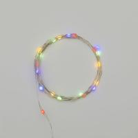 Гирлянда светодиодная "Роса" с крупными каплями 2м 20LED мультиколор 0.1Вт IP20 тонкий батарейный блок элементы питания 2хCR2032 (в компл.) Neon-Night 302-009