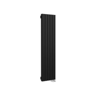 Стальной вертикальный радиатор отопления Warmmet Luxe 60V длина 1500 мм секций 8 цвет черный тип подключения: нижнее правое