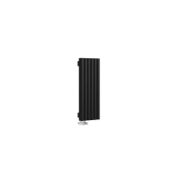 Стальной вертикальный радиатор отопления Warmmet Luxe 60V длина 750 мм секций 6 цвет черный тип подключения: нижнее левое