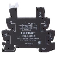 Колодка ультратонкая для реле RIS вх. напр. 6-24В AC/DC винт. Клеммы DKC IRK-B-SC-2