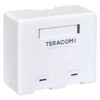 Корпус розетки настенной на 2 модуля Keystone со шторками и маркерами бел. TERACOM PRO EKF TRP-EBOX-2KSTN-WH