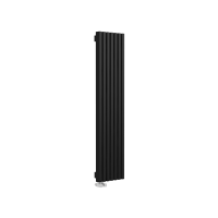 Стальной вертикальный радиатор отопления Warmmet Luxe 60V длина 1500 мм секций 7 цвет черный тип подключения: нижнее левое