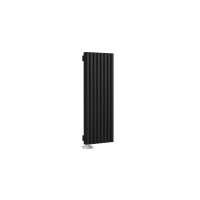 Стальной вертикальный радиатор отопления Warmmet Luxe 60V длина 1000 мм секций 8 цвет черный тип подключения: нижнее левое