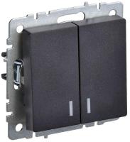 Выключатель 2-кл. СП BRITE ВС10-2-1-БрЧ 10А с индик. механизм черн. IEK BR-V20-1-10-K02