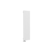 Стальной вертикальный радиатор отопления Warmmet Luxe 60V длина 1250 мм секций 7 цвет белый  тип подключения: нижнее левое