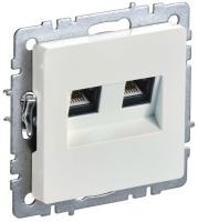 Розетка компьютерная двойн. СП RJ45 кат.5E BRITE РК10-2-БрЖ механизм жемчуж. IEK BR-K20-1-K36